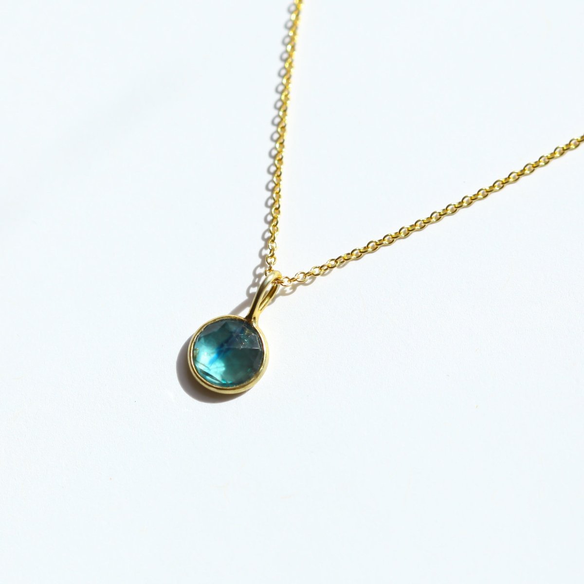 Blue Kyanite Rose Cut Drop Necklace - Willow & Luna