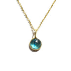 Blue Kyanite Rose Cut Drop Necklace - Willow & Luna