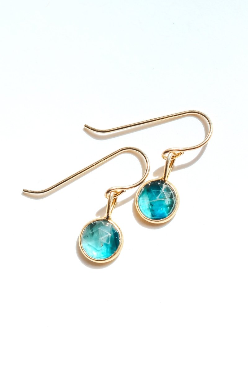 Blue Kyanite Rose Cut Earrings - Willow & Luna