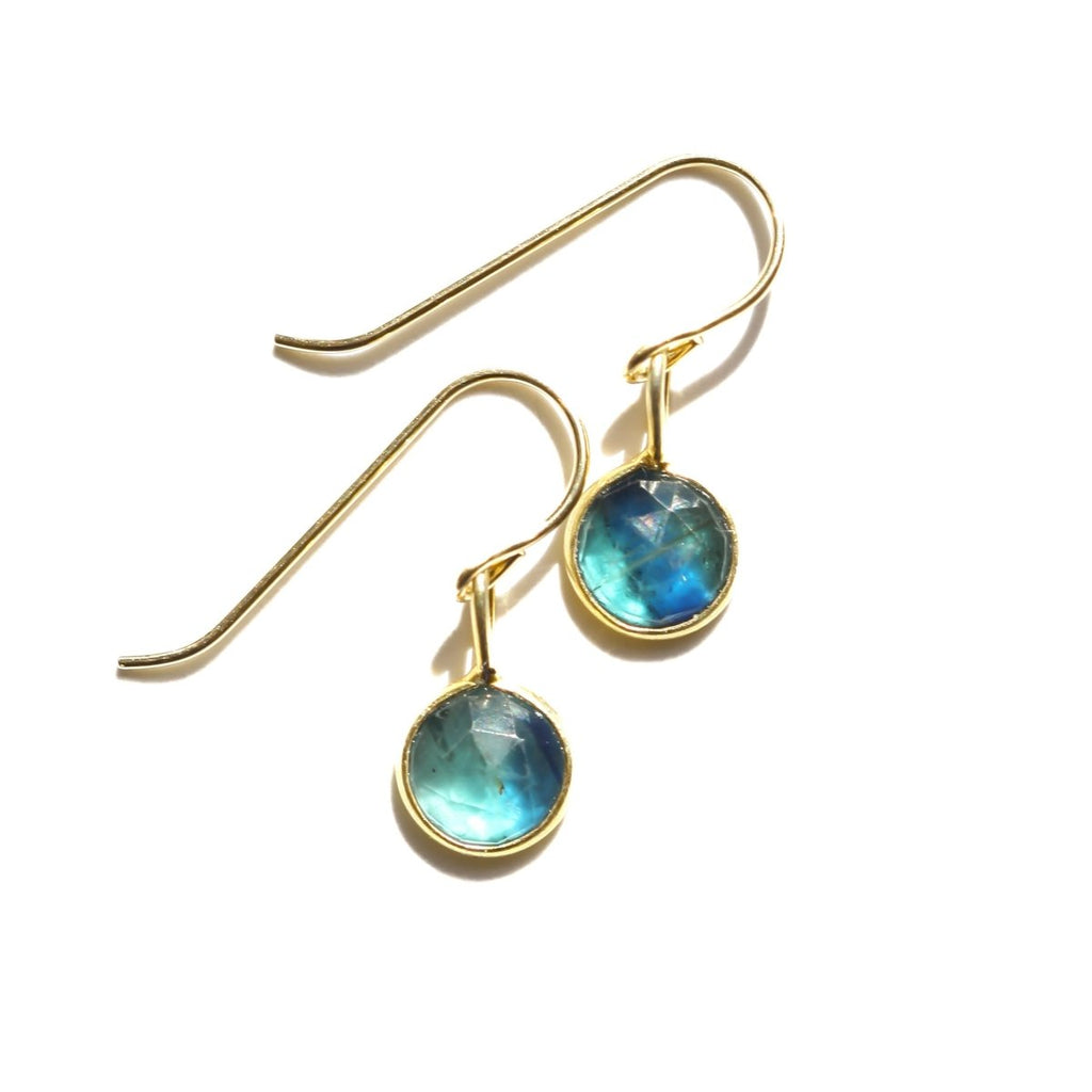 Blue Kyanite Rose Cut Earrings - Willow & Luna