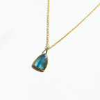 Blue Kyanite Shield Rose Cut Necklace - Willow & Luna