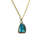 Blue Kyanite Shield Rose Cut Necklace - Willow & Luna