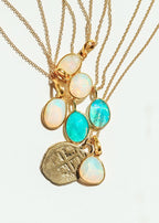 Blue Opal Rose Cut Necklace - Willow & Luna