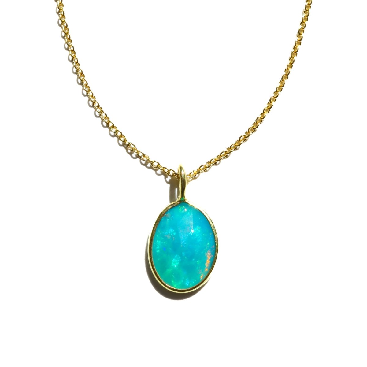 Blue Opal Rose Cut Necklace - Willow & Luna