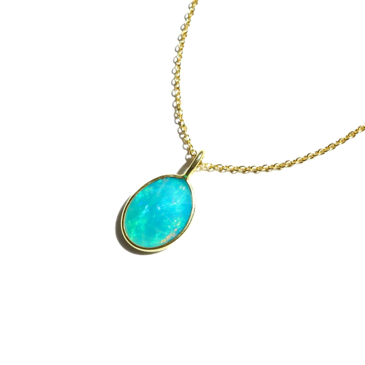 Blue Opal Rose Cut Necklace - Willow & Luna