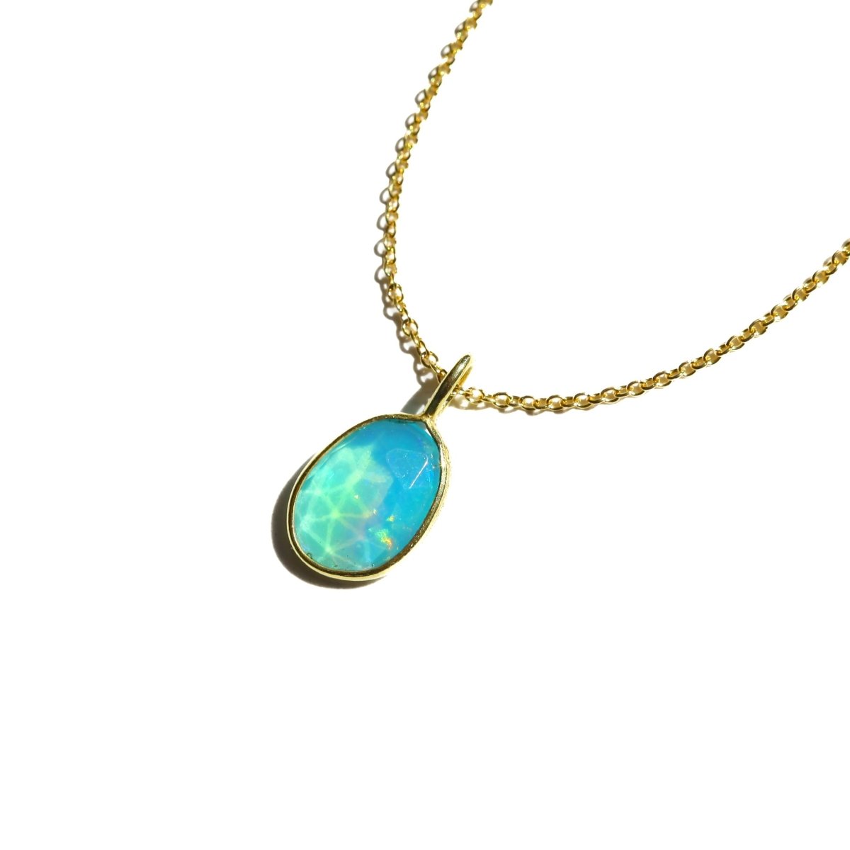 Blue Opal Rose Cut Necklace - Willow & Luna