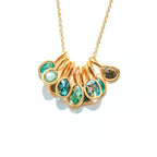 Blue Rose Cut Diamond Necklace | 14k Gold Filled Chain | Vermeil Setting - Willow & Luna