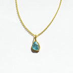Blue Tourmaline Rose Cut Necklace - Willow & Luna