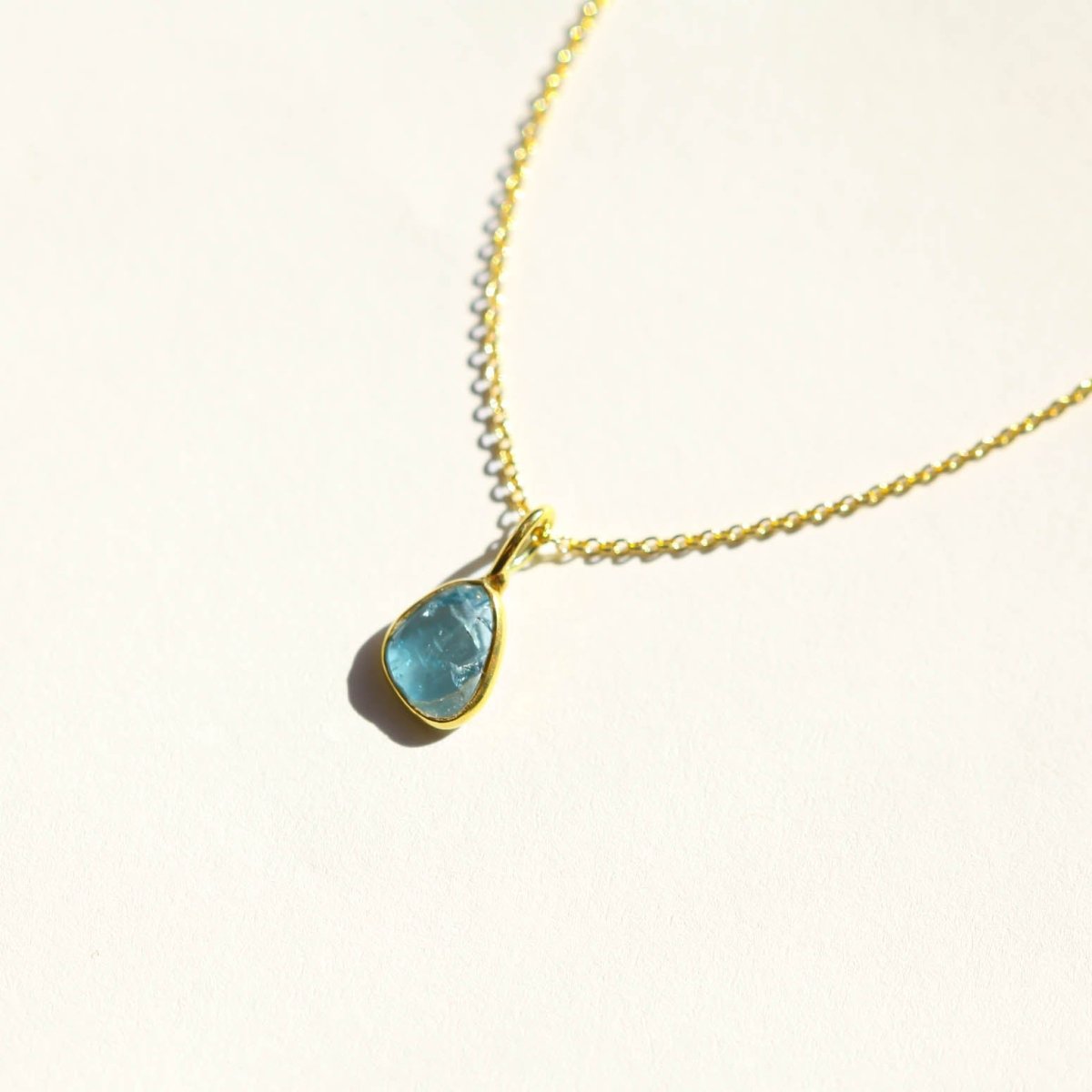 Blue Tourmaline Rose Cut Necklace - Willow & Luna