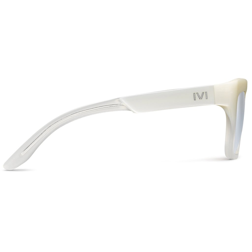 Bonnie: Polished Ivory Fade / Light Blue Chrome Flash Lens - Willow & Luna