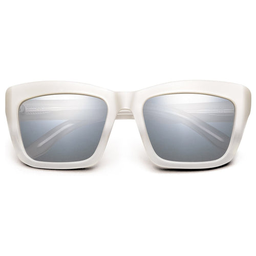 Bonnie: Polished Ivory Fade / Light Blue Chrome Flash Lens - Willow & Luna