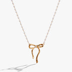 Bow Pearl Coquette Necklace - Willow & Luna