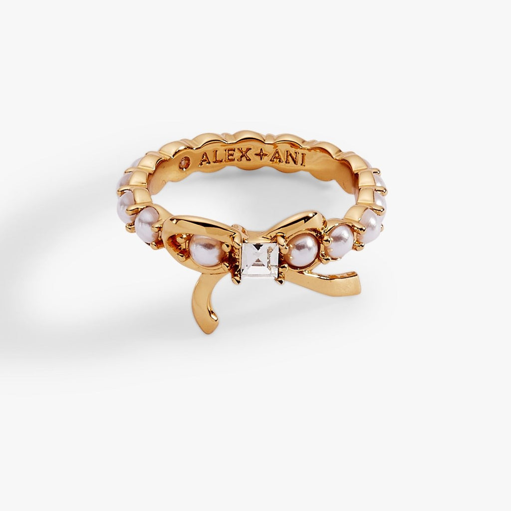 Bow Pearl Coquette Ring - Willow & Luna