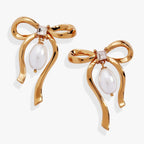 Bow Pearl Coquette Statement Drop Earring - Willow & Luna