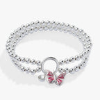 Breast Cancer Awareness Butterfly Stretch Bracelet - Willow & Luna