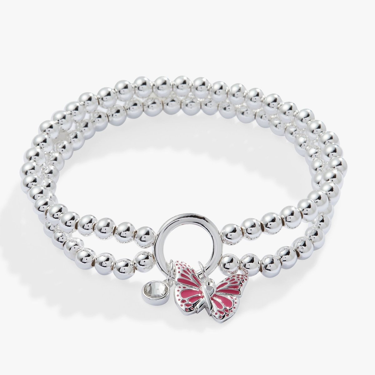 Breast Cancer Awareness Butterfly Stretch Bracelet - Willow & Luna