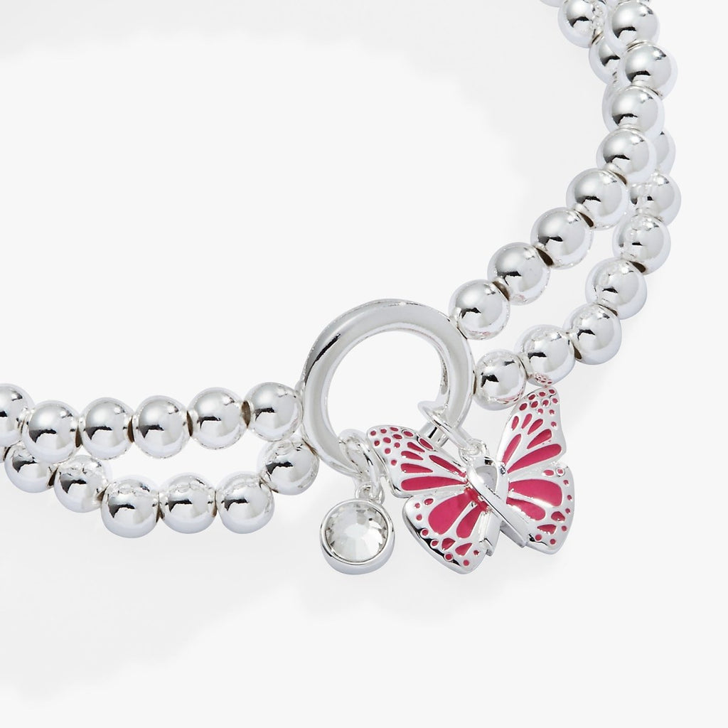 Breast Cancer Awareness Butterfly Stretch Bracelet - Willow & Luna