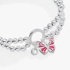 Breast Cancer Awareness Butterfly Stretch Bracelet - Willow & Luna