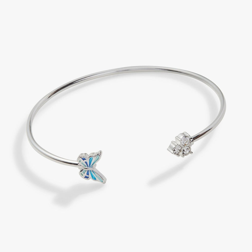 Butterfly + Crystal Flex Cuff Bracelet - Willow & Luna