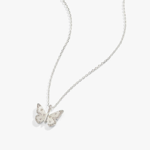 Butterfly + Crystal Necklace, Adjustable - Willow & Luna