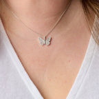 Butterfly + Crystal Necklace, Adjustable - Willow & Luna