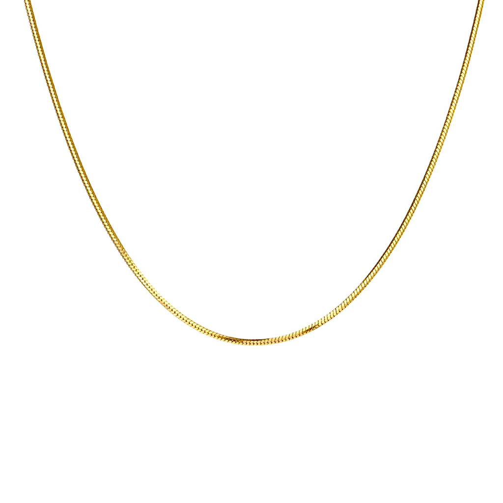 C001G B.Tiff Gold Octagonal Herringbone Chain Necklace (An exclusive clasp design) - Willow & Luna