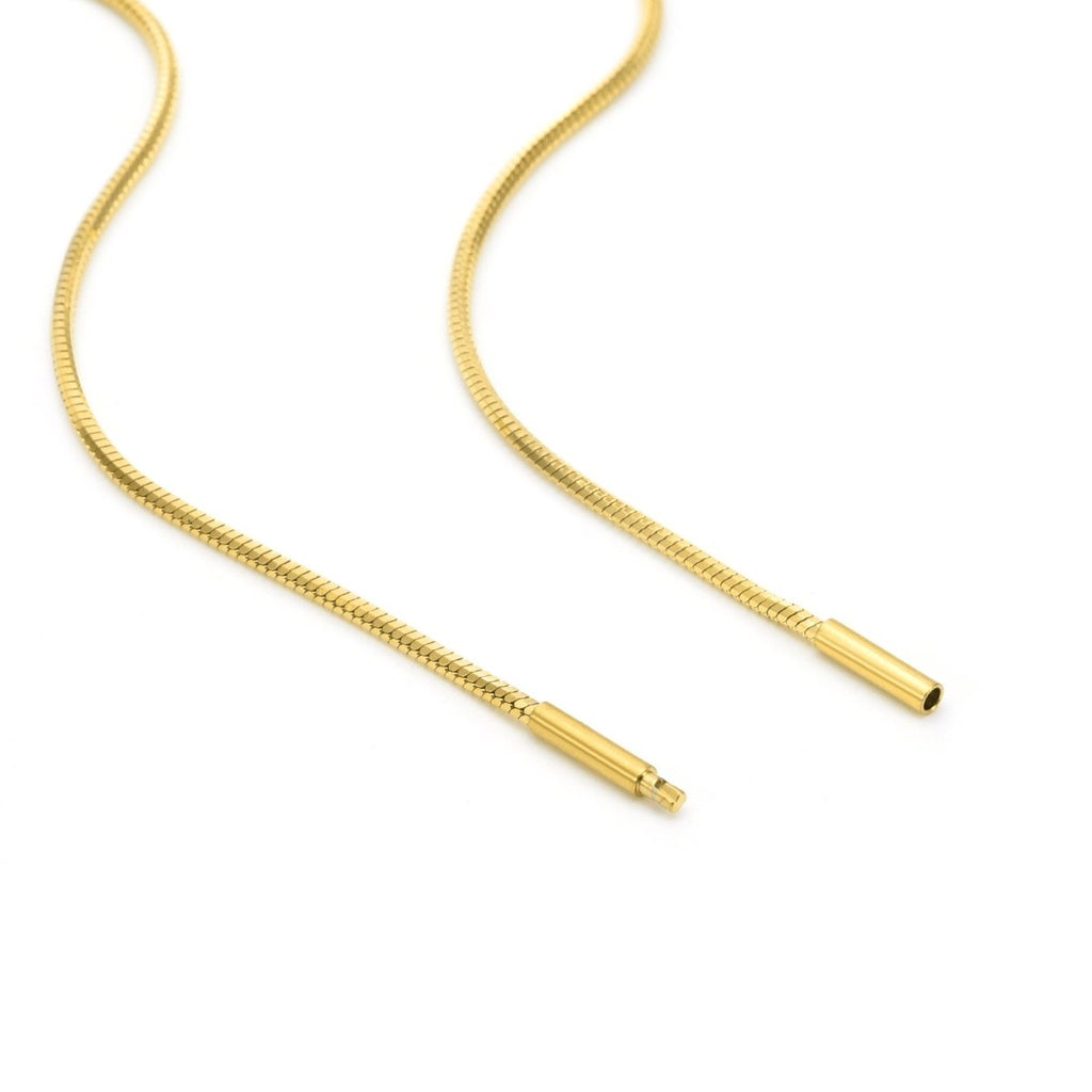 C001G B.Tiff Gold Octagonal Herringbone Chain Necklace (An exclusive clasp design) - Willow & Luna