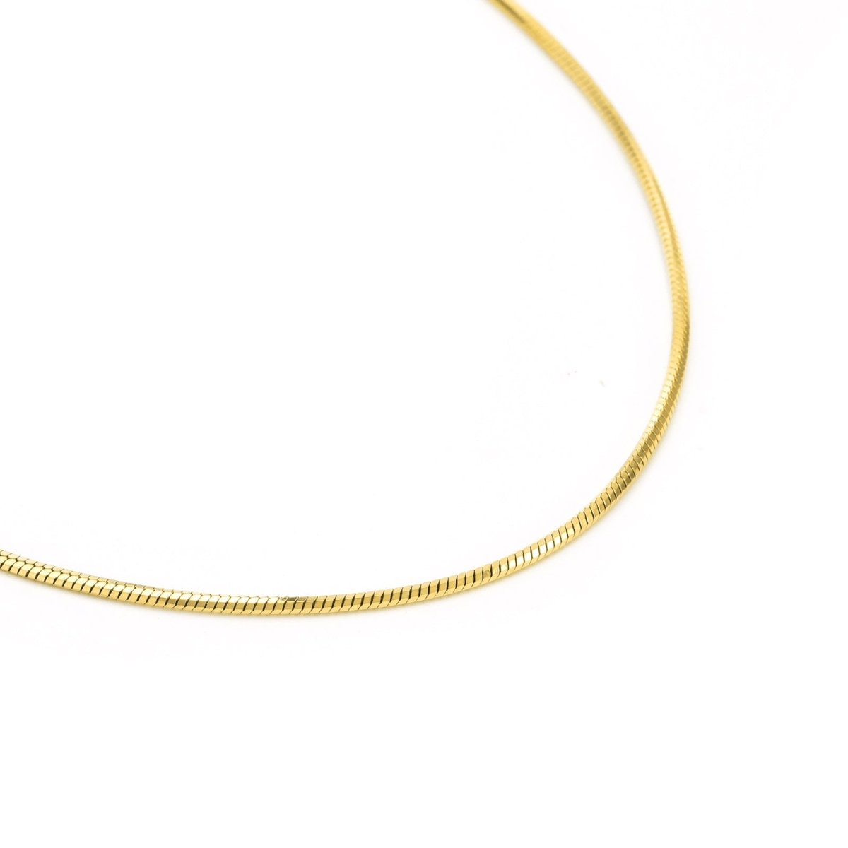 C001G B.Tiff Gold Octagonal Herringbone Chain Necklace (An exclusive clasp design) - Willow & Luna