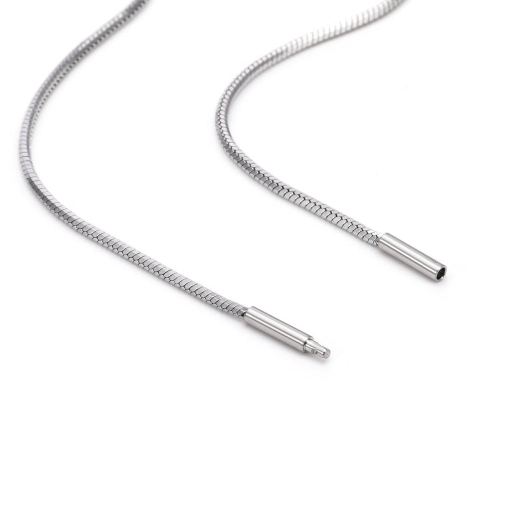 C001W B.Tiff Octagonal Herringbone Chain Necklace (An exclusive clasp design) - Willow & Luna