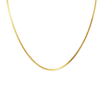 C002G B.Tiff 2mm Herringbone Gold Plated Chain Necklace - Willow & Luna
