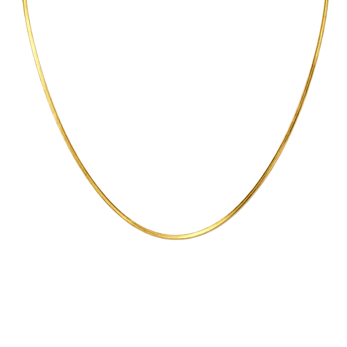 C002G B.Tiff 2mm Herringbone Gold Plated Chain Necklace - Willow & Luna