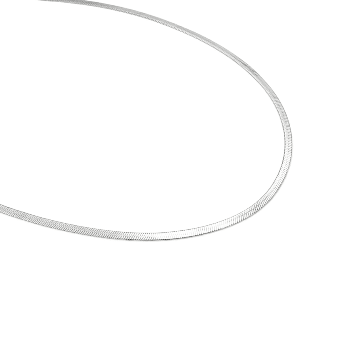 C002W B.Tiff 2mm Herringbone Chain Necklace - Willow & Luna