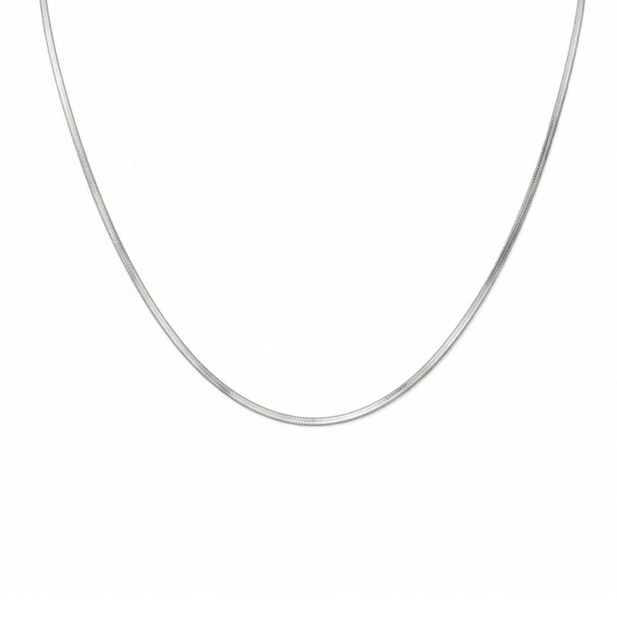 C002W B.Tiff 2mm Herringbone Chain Necklace - Willow & Luna