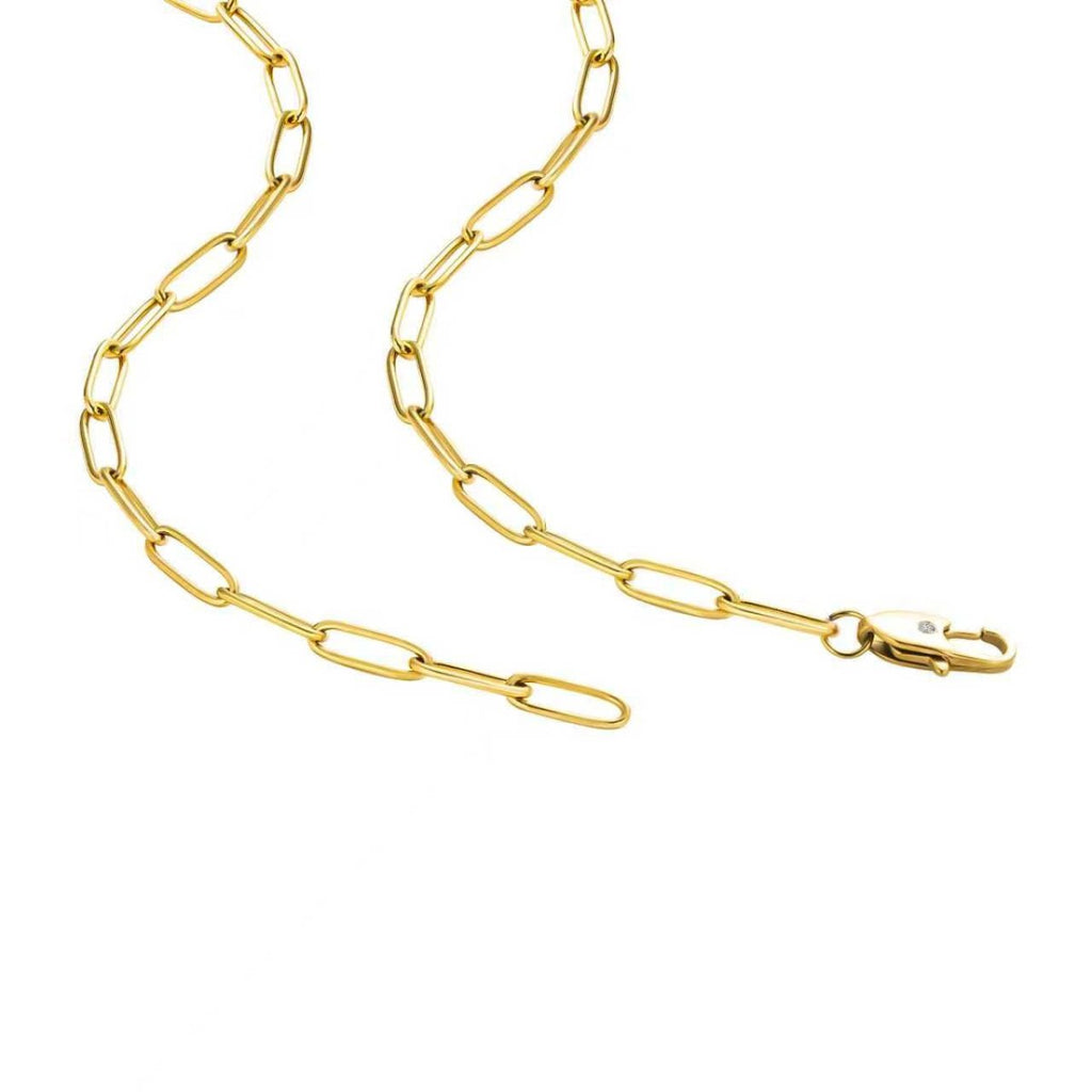 C011G Oval Paperclip Link Chain Necklace and Bracelet Set - Willow & Luna