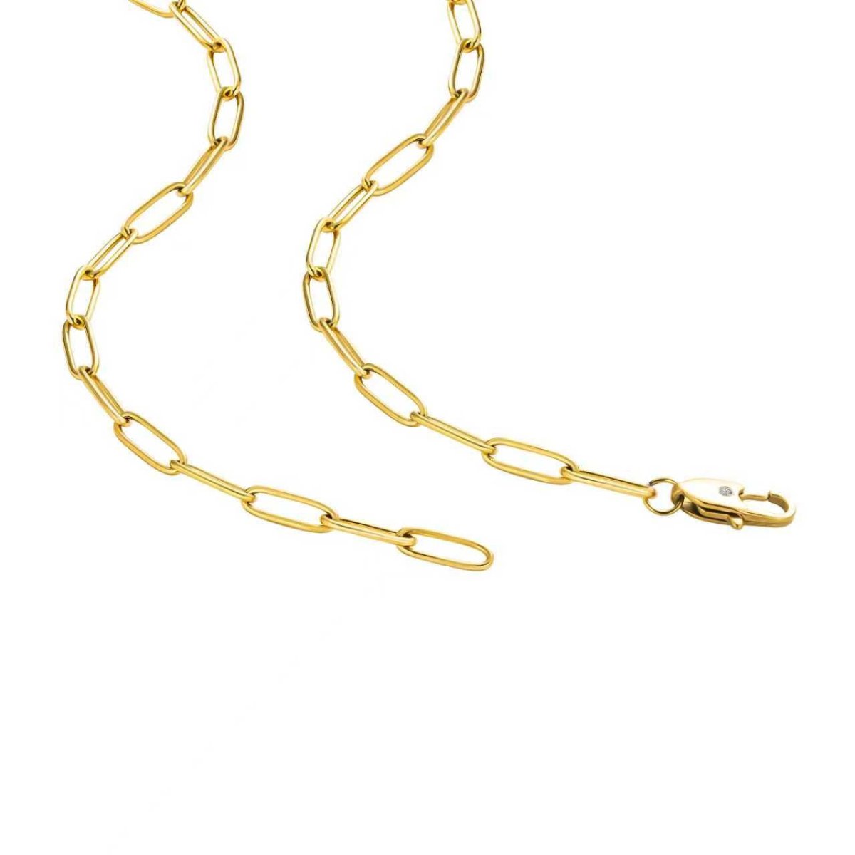 C011G Oval Paperclip Link Chain Necklace and Bracelet Set - Willow & Luna