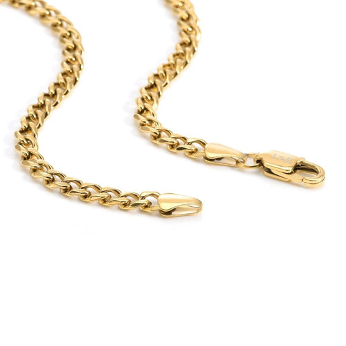 C014G B.Tiff 4mm Gold Curb Link Chain Necklace - Willow & Luna