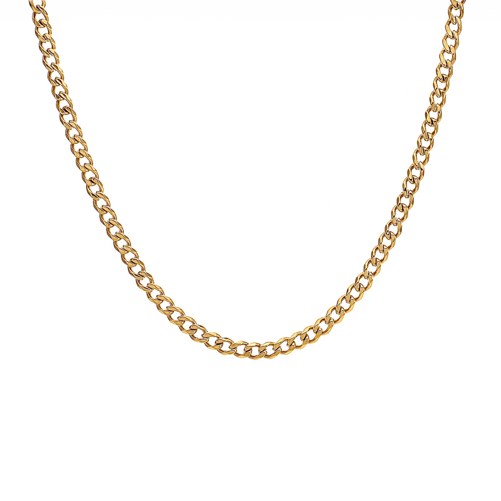 C014G B.Tiff 4mm Gold Curb Link Chain Necklace - Willow & Luna