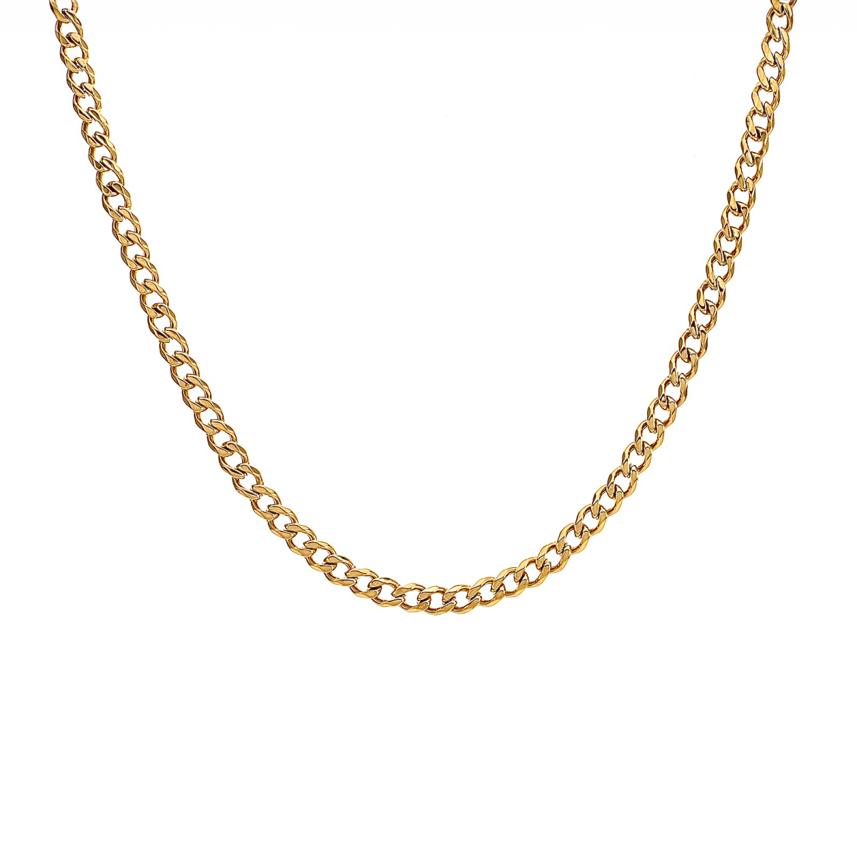 C014G B.Tiff 4mm Gold Curb Link Chain Necklace - Willow & Luna