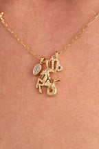 Capricorn Zodiac Charm Cluster Necklace - Willow & Luna