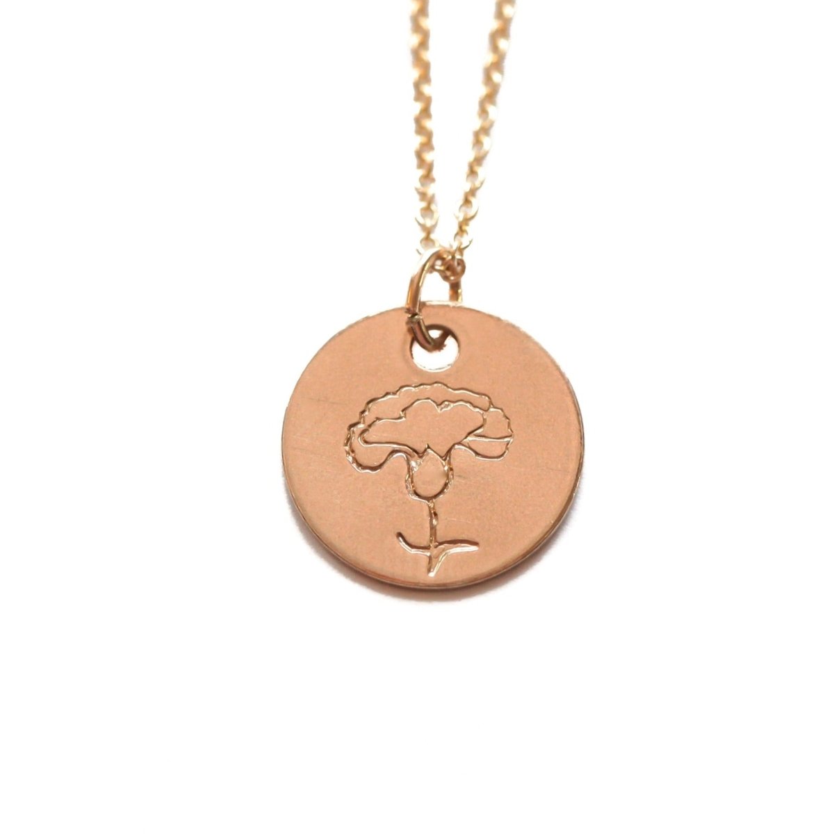 Carnation Birth Flower Necklace for January - Willow & Luna