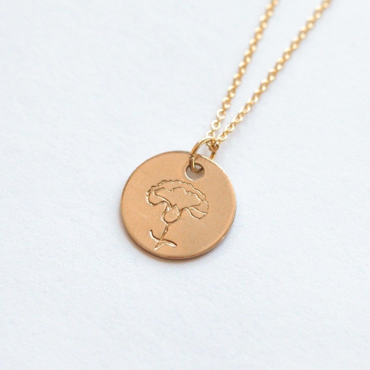 Carnation Birth Flower Necklace for January - Willow & Luna