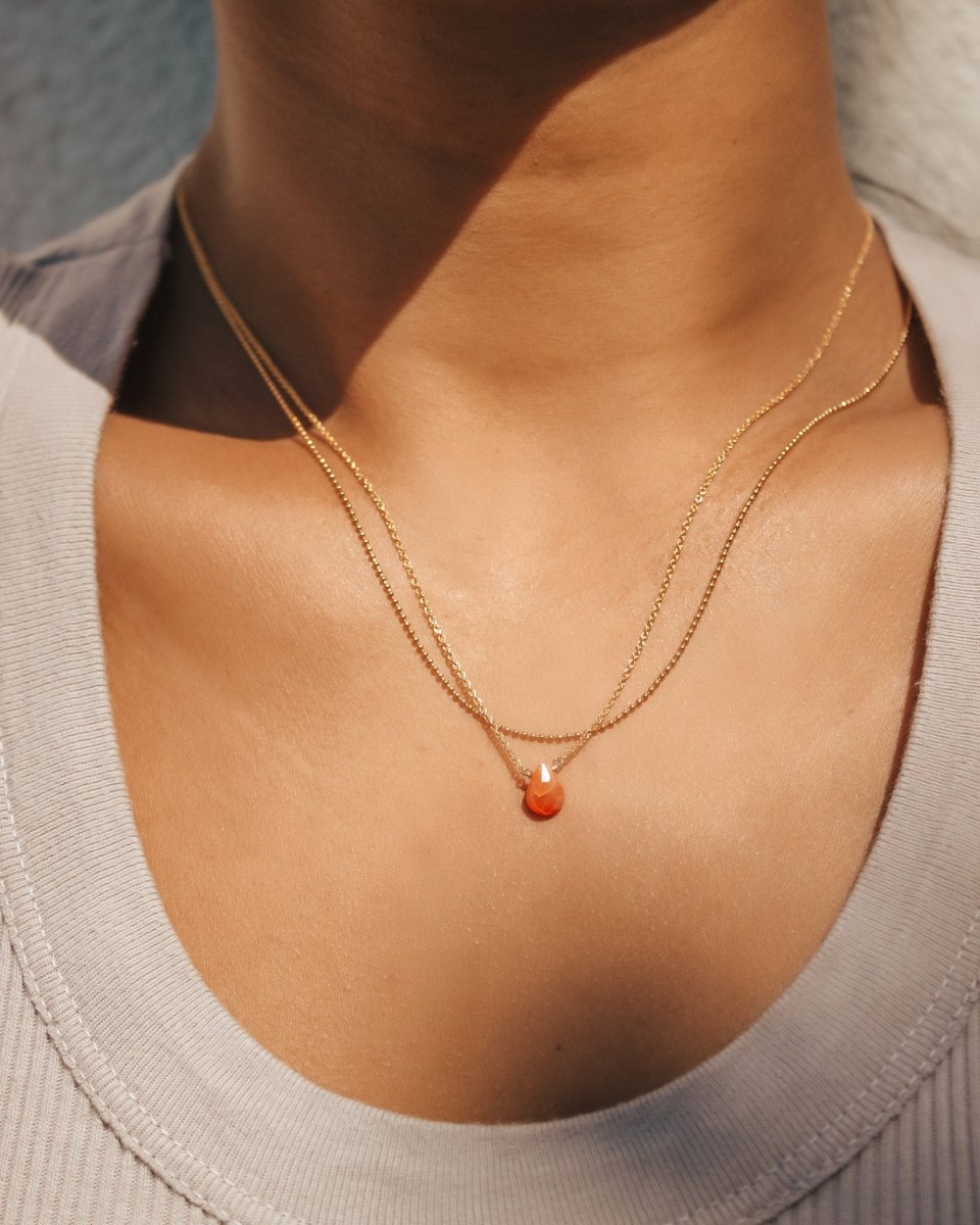 Carnelian Little Gemstone Necklace - Willow & Luna