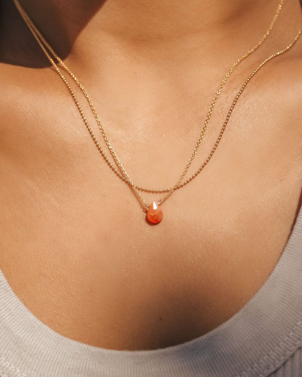 Carnelian Little Gemstone Necklace - Willow & Luna