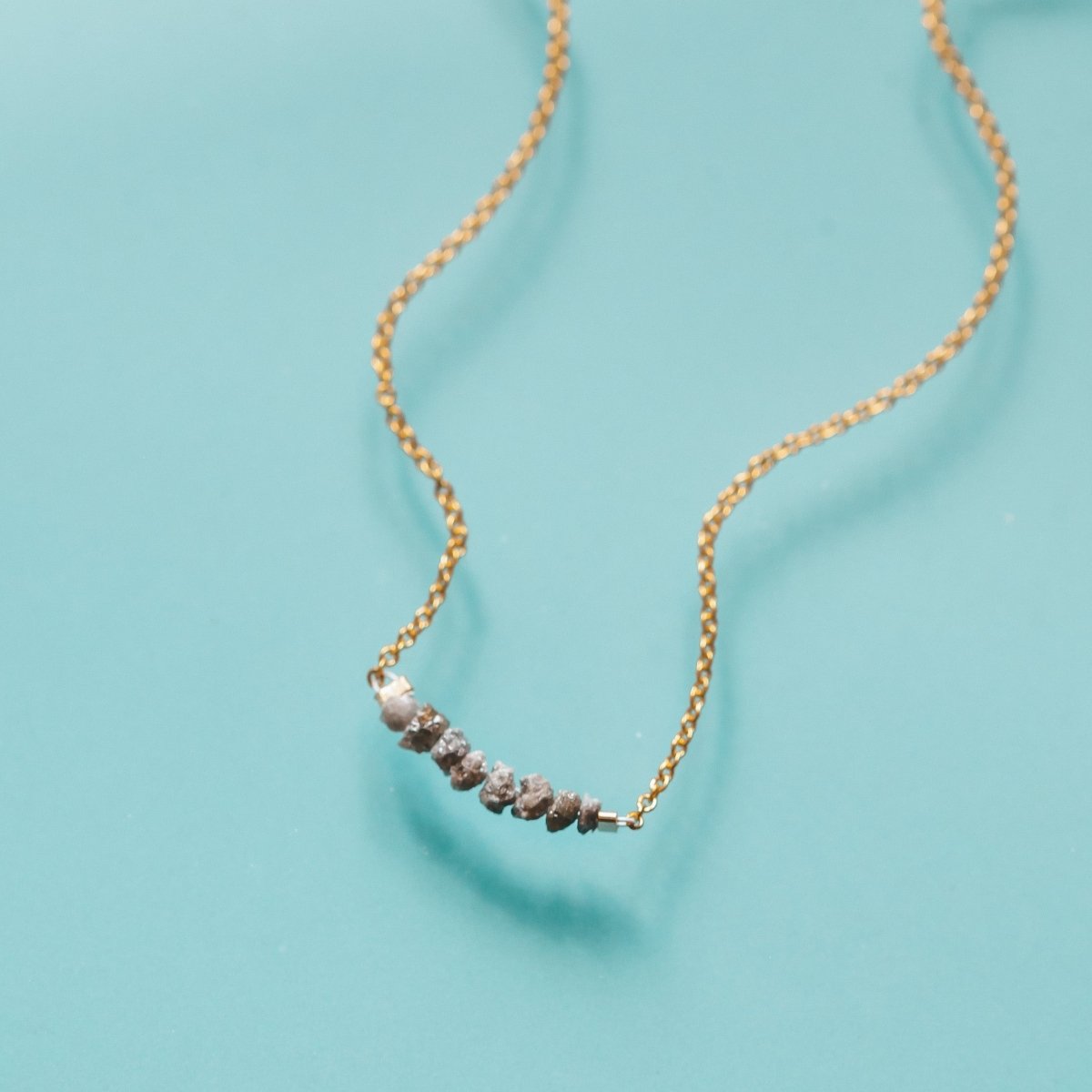 Champagne Rough Diamond Bar Necklace - Willow & Luna