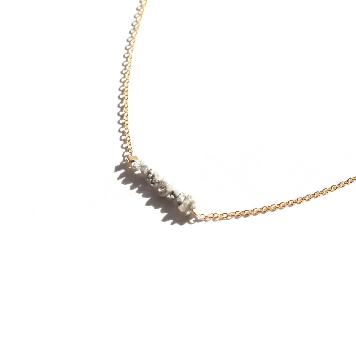 Champagne Rough Diamond Bar Necklace - Willow & Luna