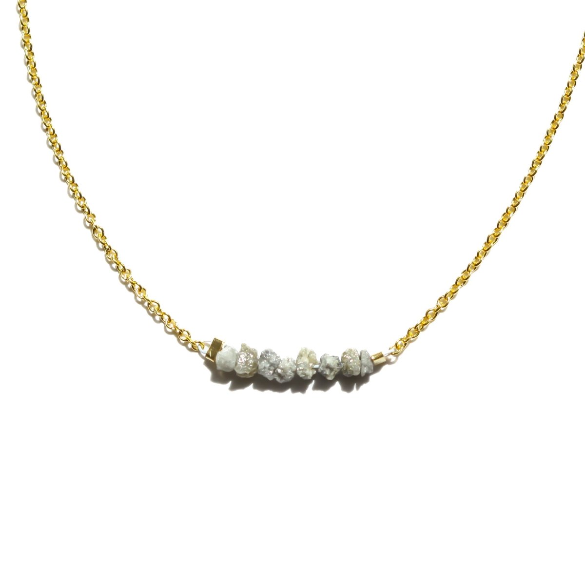 Champagne Rough Diamond Bar Necklace - Willow & Luna