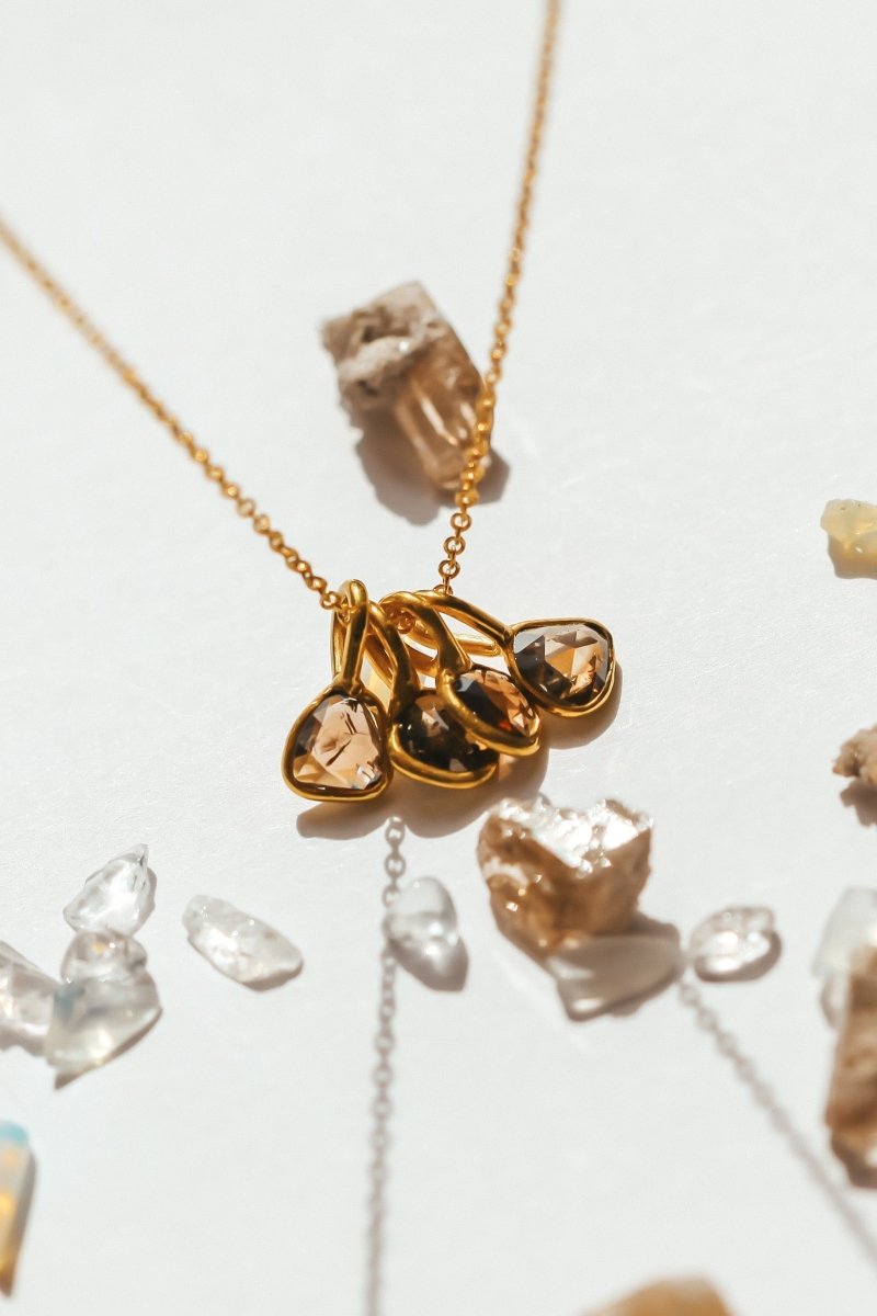 Chocolate Rose Cut Diamond Necklace - Willow & Luna