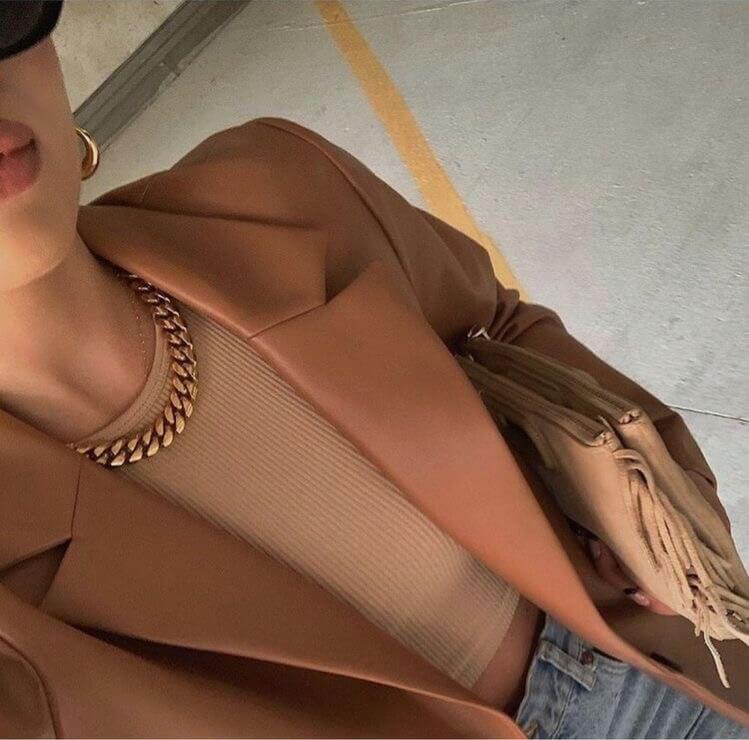 LA MADISON 18K Gold Chunky Chain Necklace