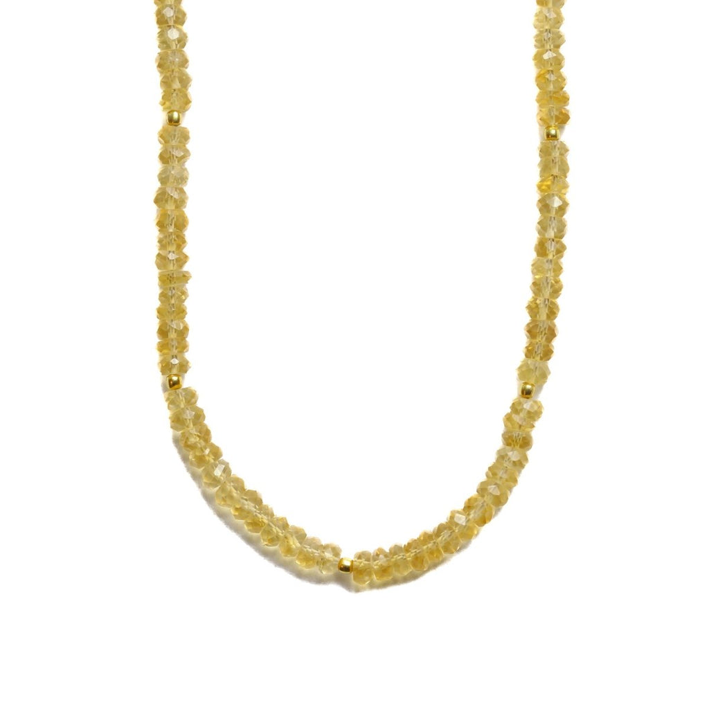 Citrine Gemstone Necklace - Moon Cycle - Willow & Luna