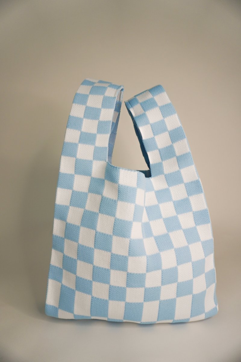 Classic Checkered Blue Handbag - Willow & Luna